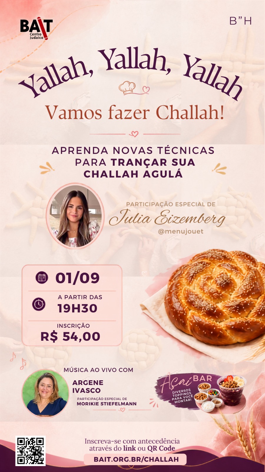 Arte do evento Yallah, Yallah, Yallah, Vamos fazer Challah